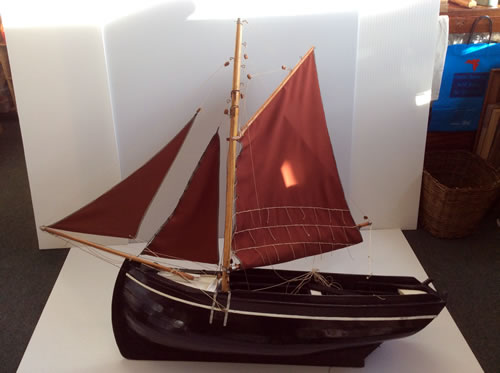 Wooden replica of traditional hooker sailing boat